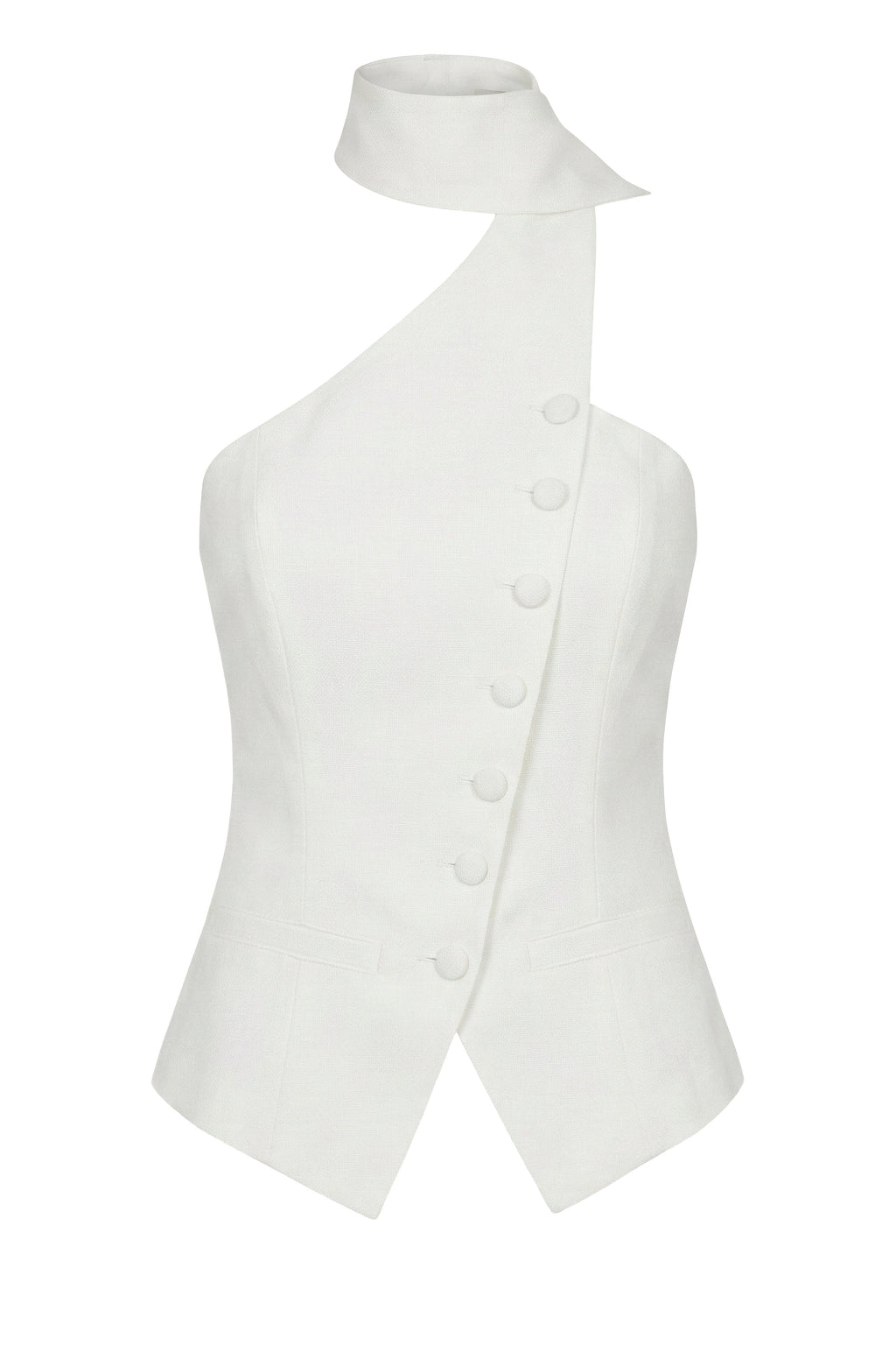 Ivory Asymmetric Scarf Top