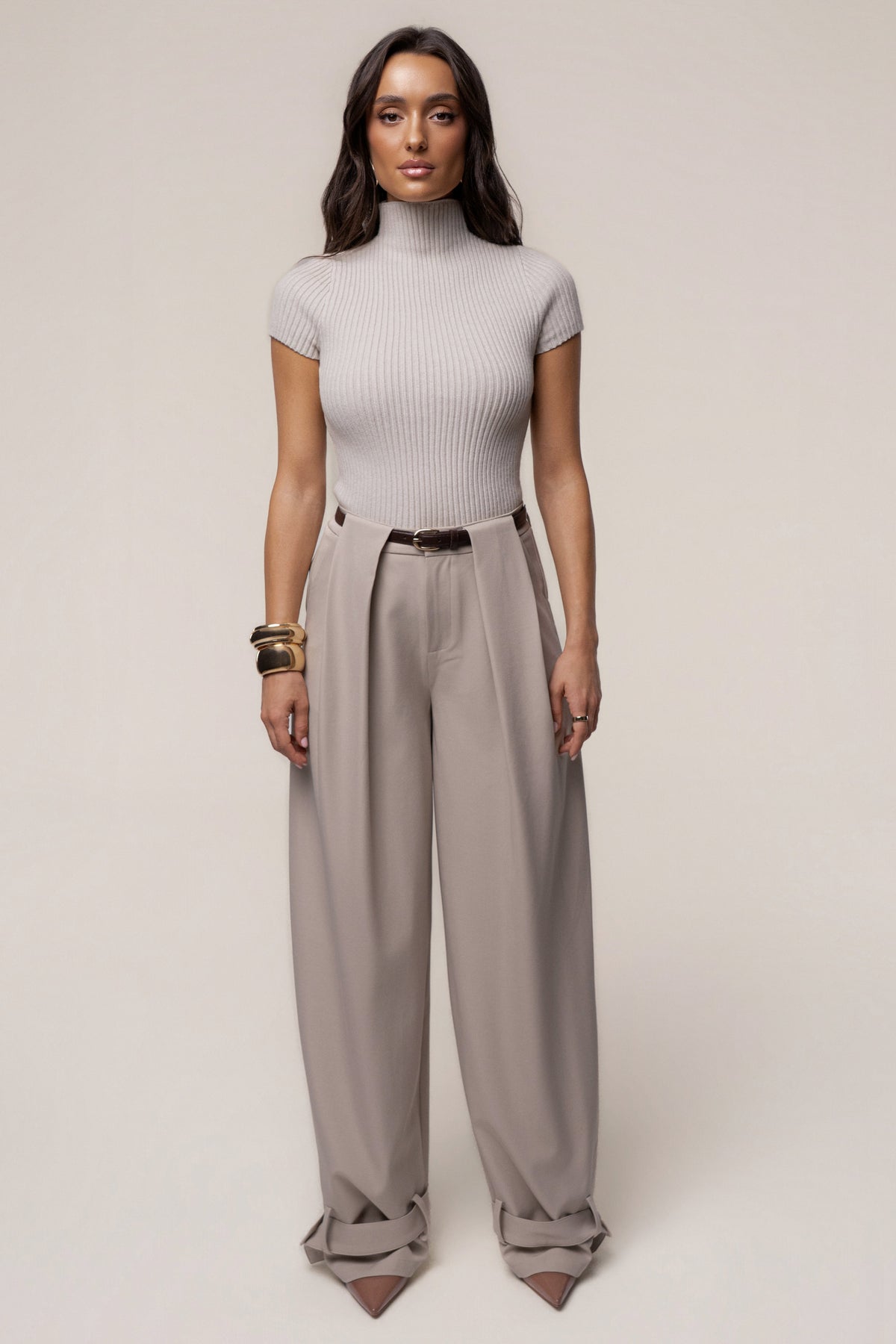 Cream Anytime Ribbed Turtleneck