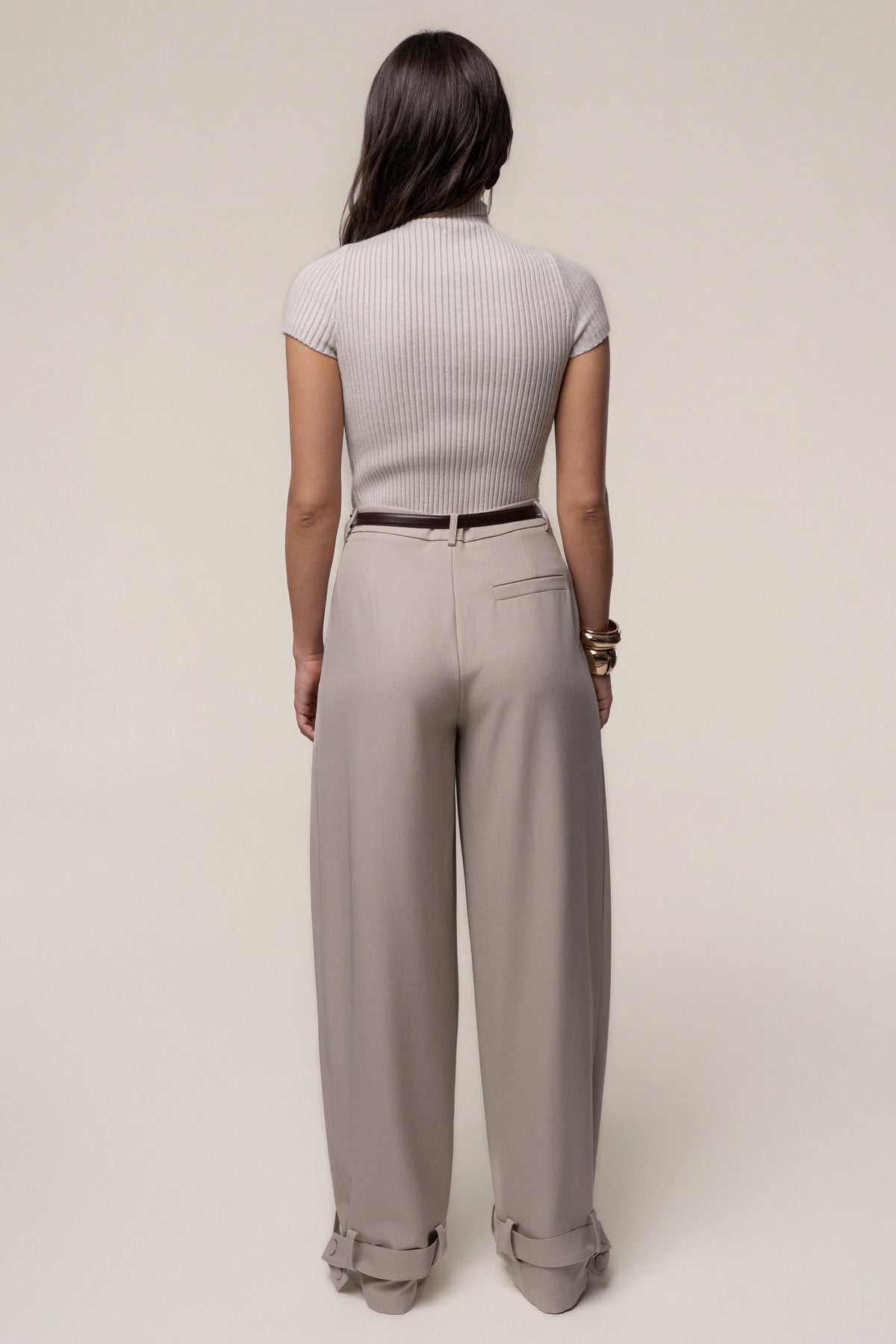 Cream Anytime Ribbed Turtleneck