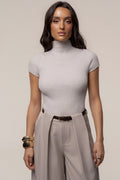 Cream Anytime Ribbed Turtleneck