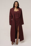 Burgundy Savannah Belted Coat