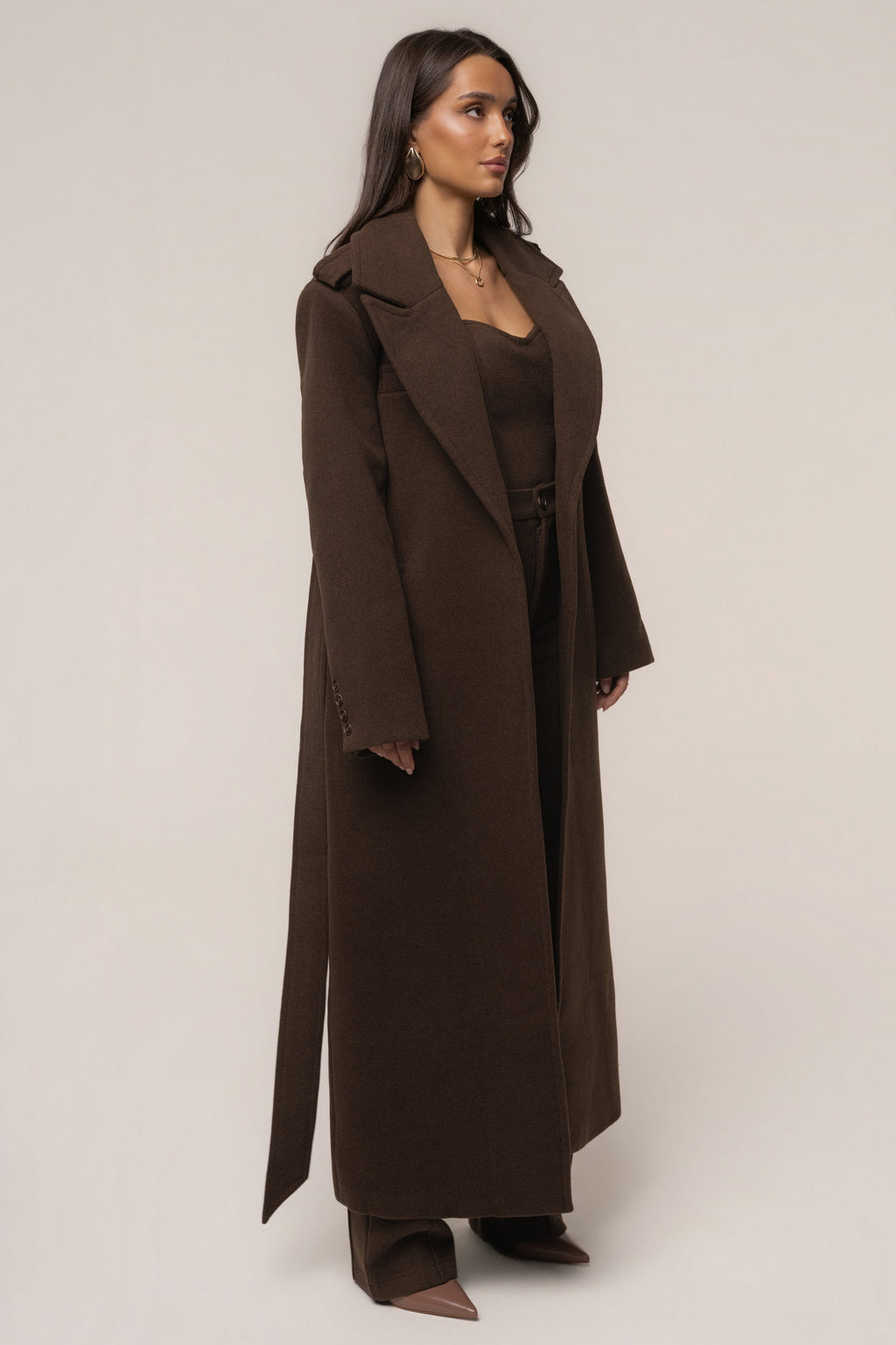 Chocolate Savannah Belted Coat