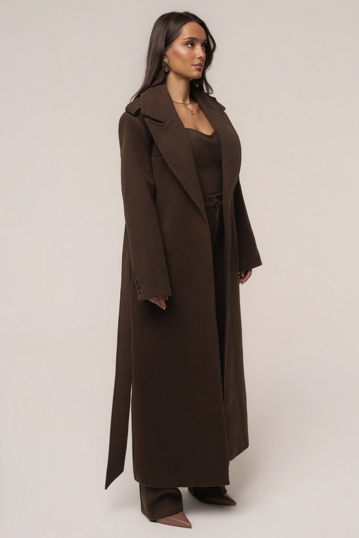 Chocolate Savannah Belted Coat