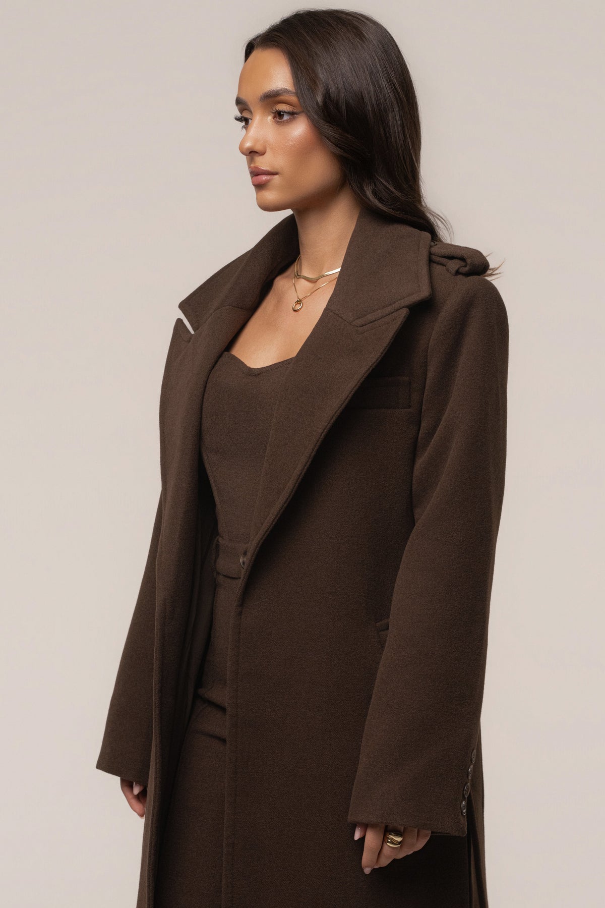 Chocolate Savannah Belted Coat