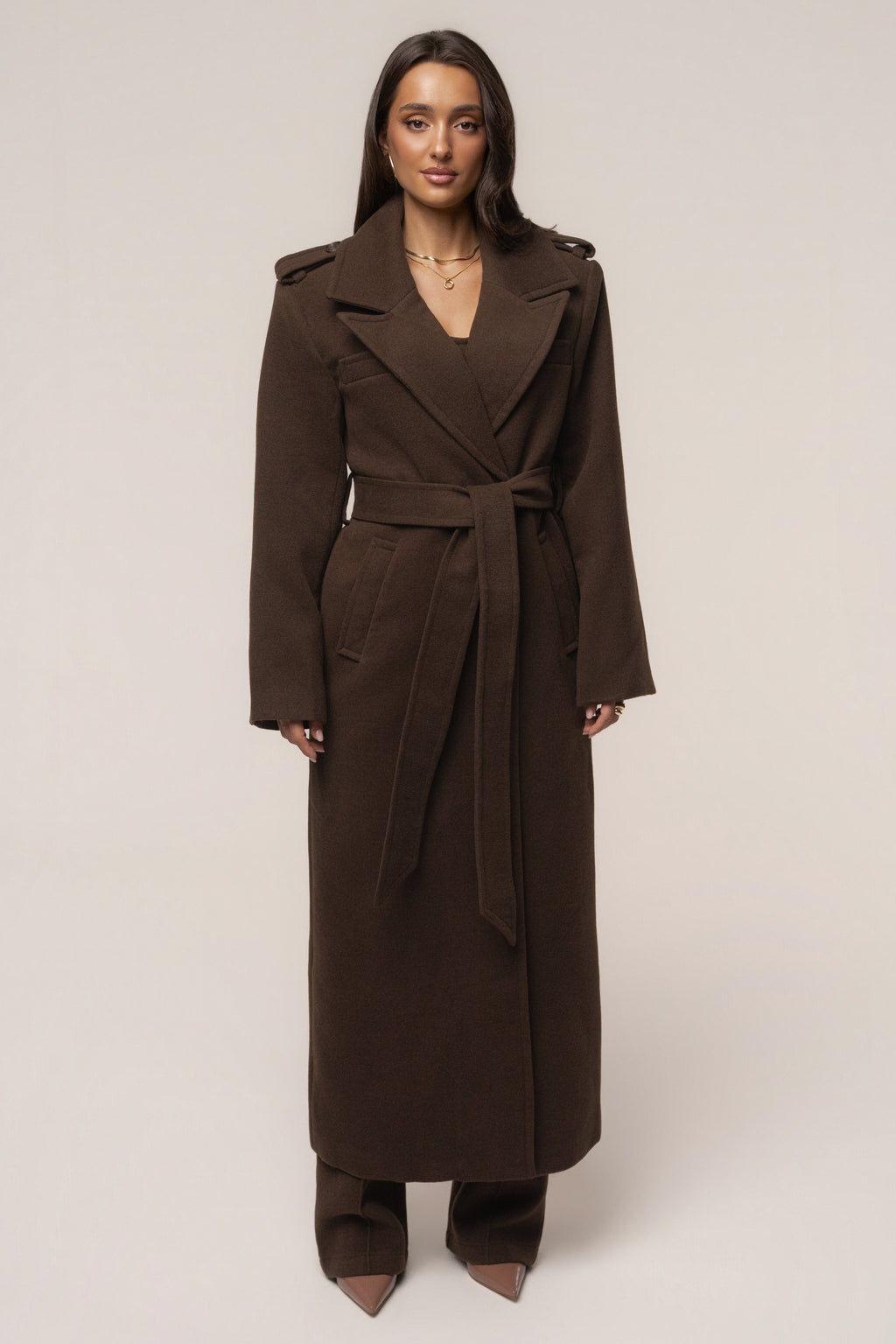Chocolate Savannah Belted Coat