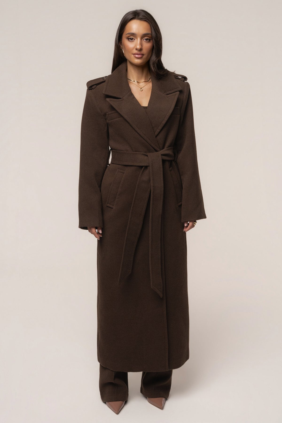 Chocolate Savannah Belted Coat