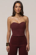 Burgundy All You Need Woven Corset