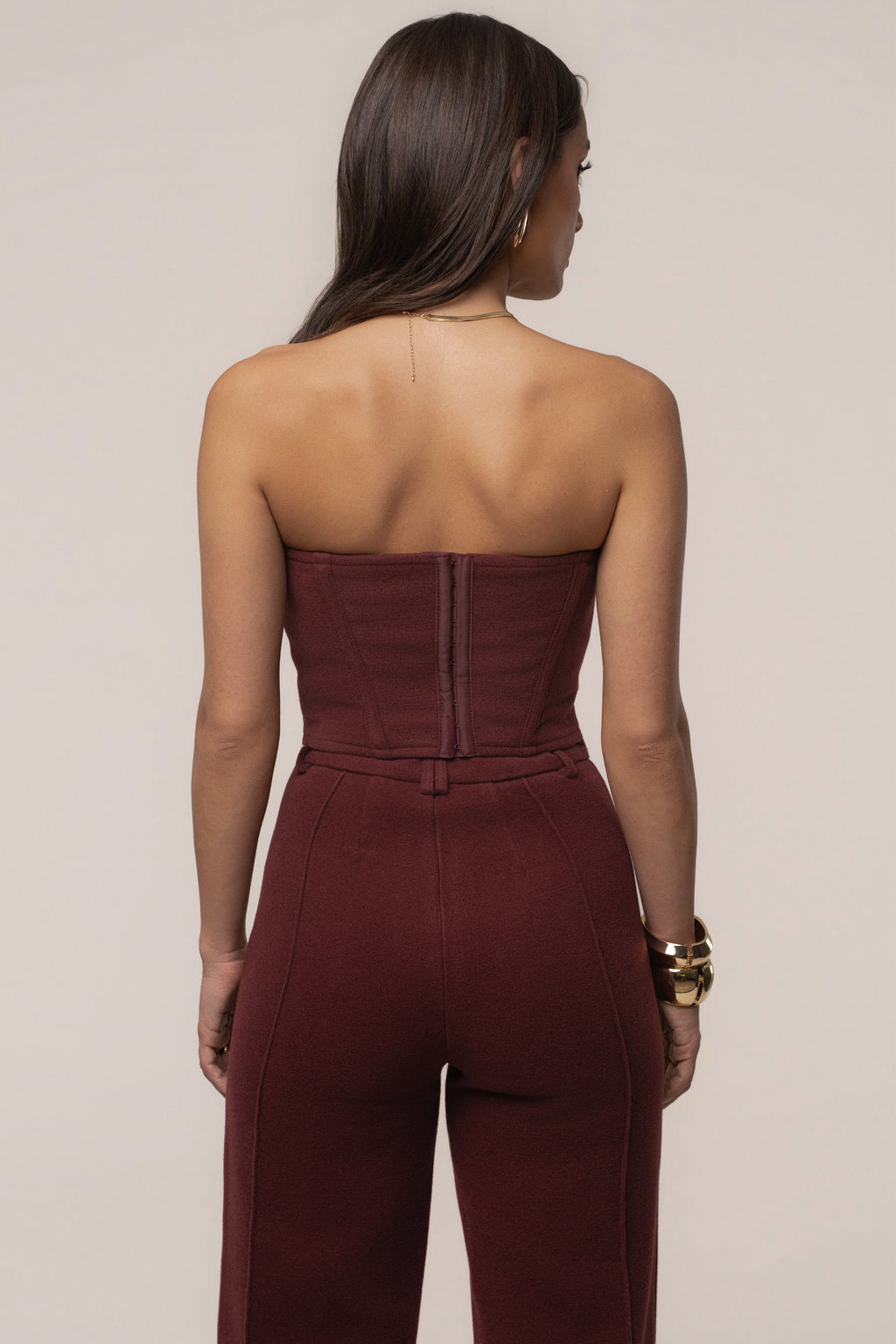 Burgundy All You Need Woven Corset