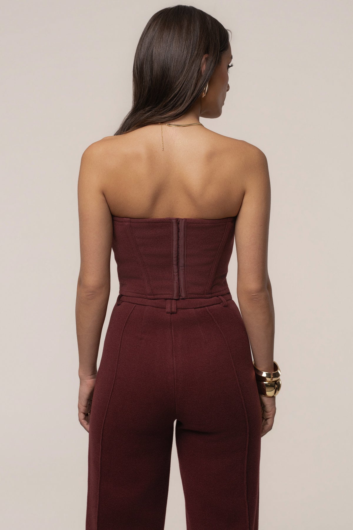Burgundy All You Need Woven Corset