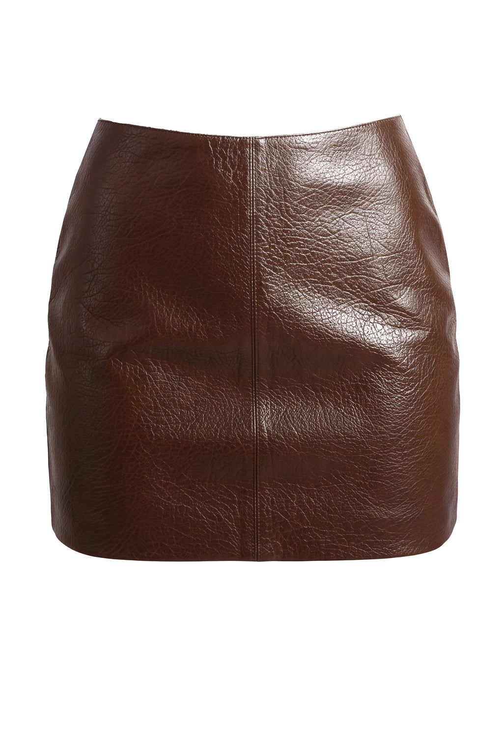 Brown Olivia PU Leather Skirt