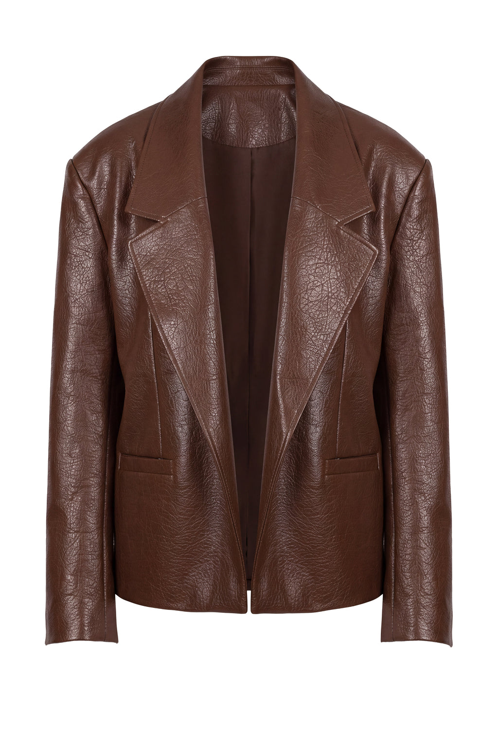 Brown Olivia PU Leather Jacket
