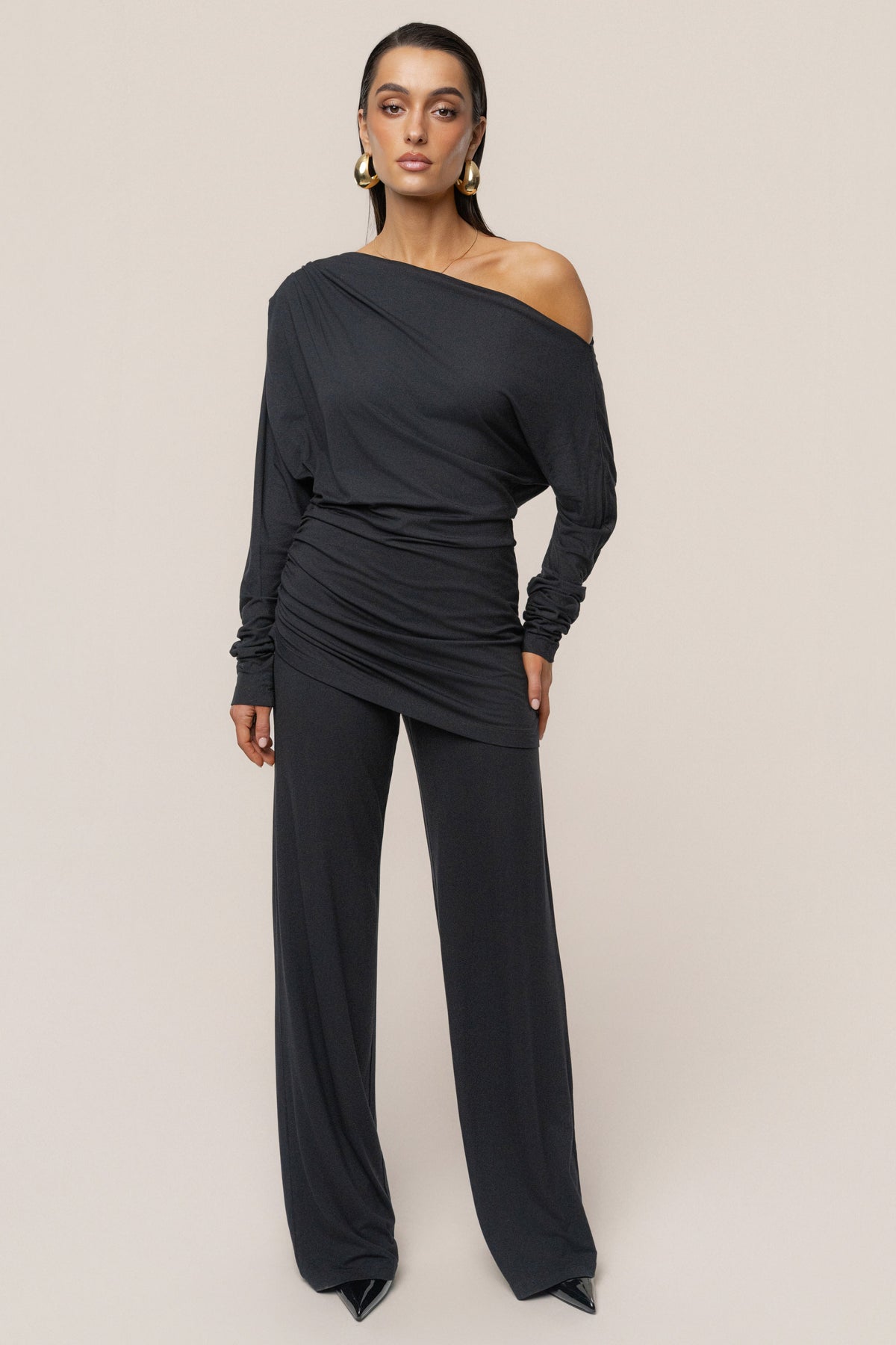 Black Winter Soirée Pant Set