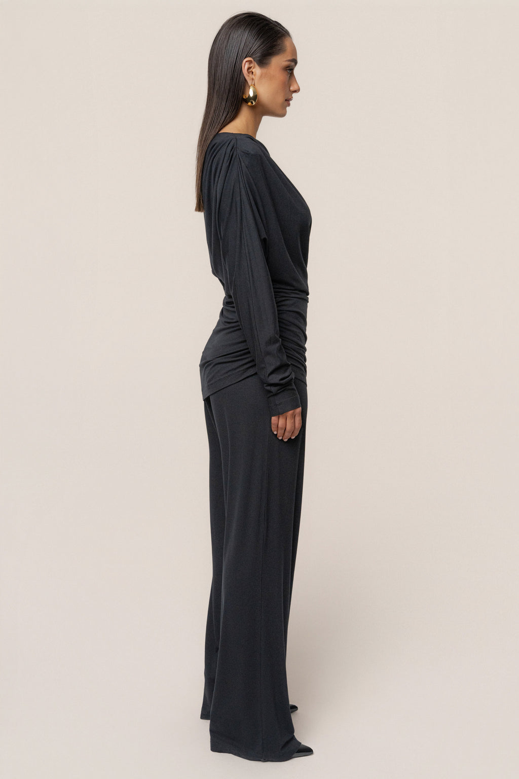 Black Winter Soirée Pant Set
