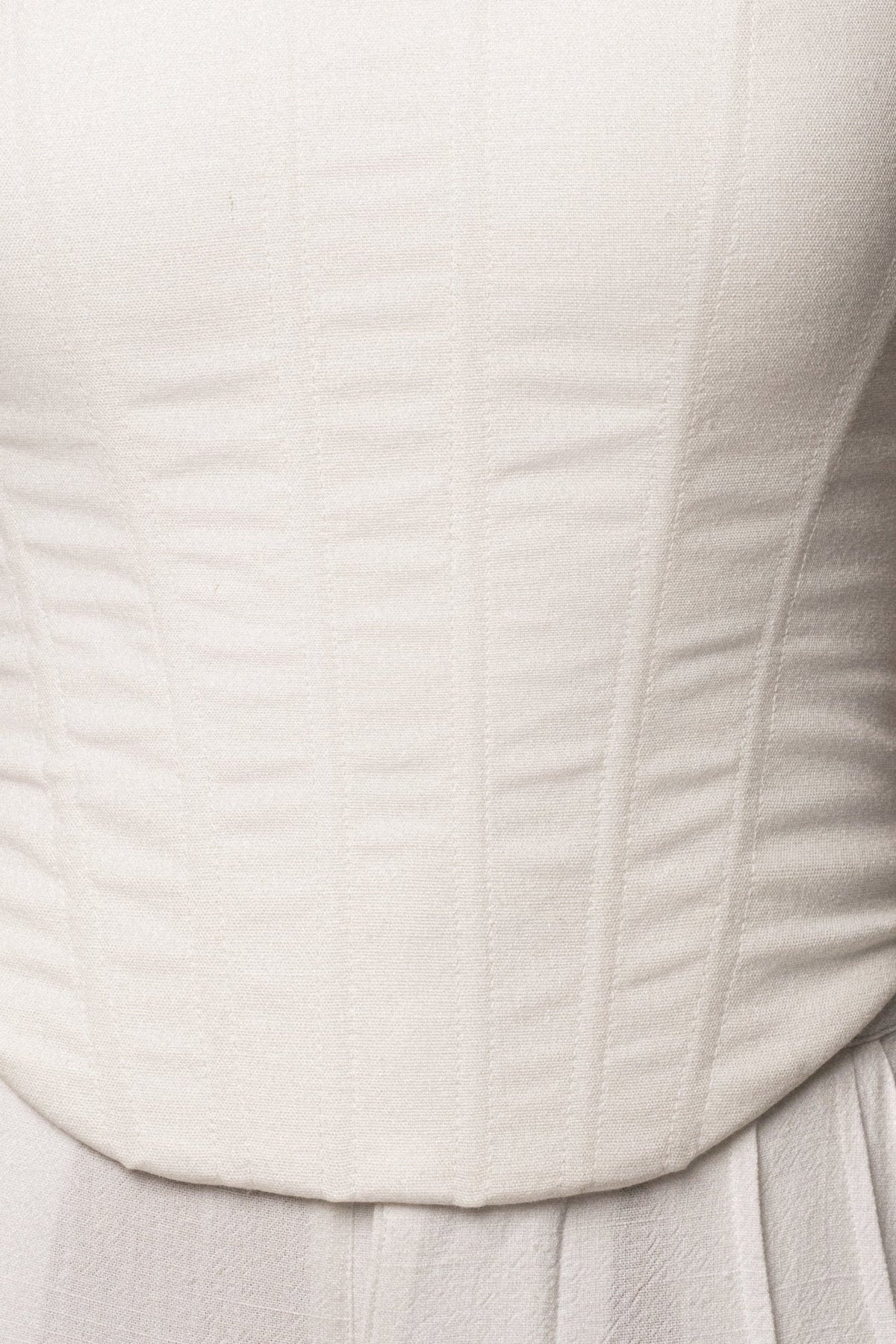 White Fenix Reversible Linen Corset