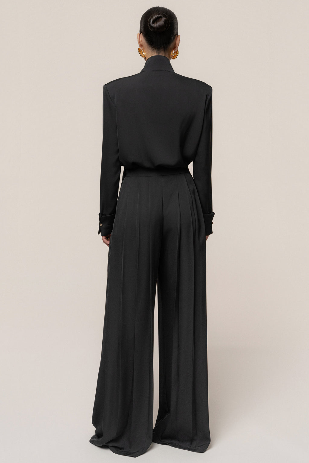 Black Visionary Pleated Bodysuit