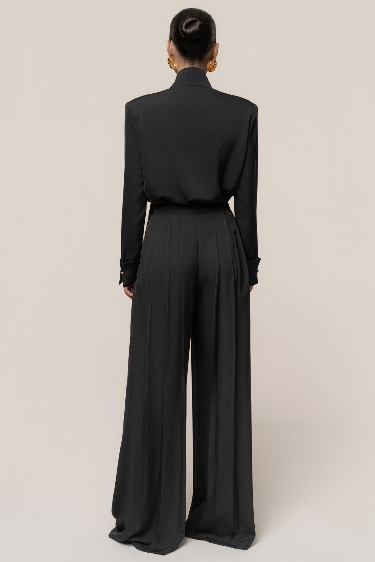 Black Visionary Pleated Bodysuit