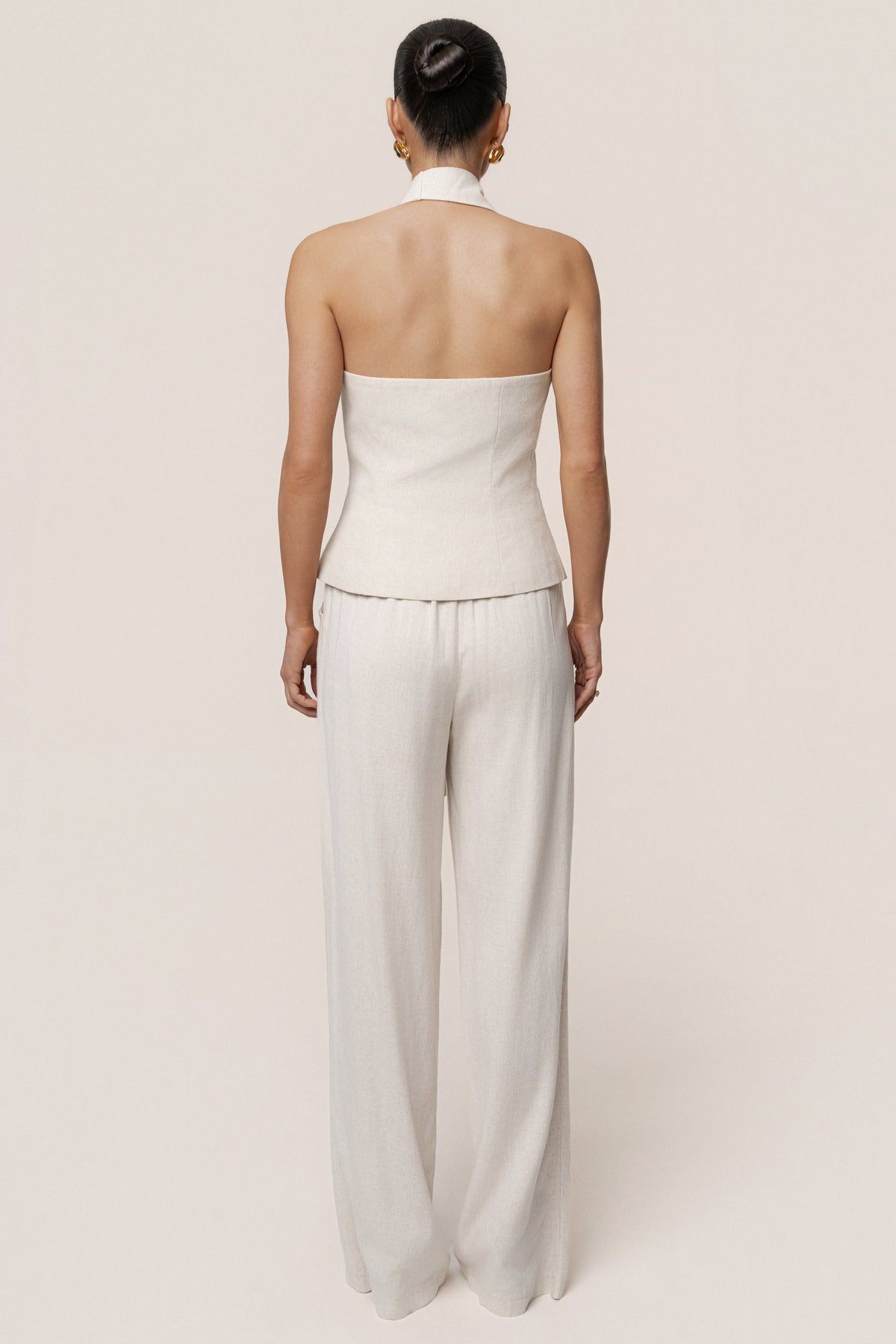 Oatmeal Asymmetric Scarf Top