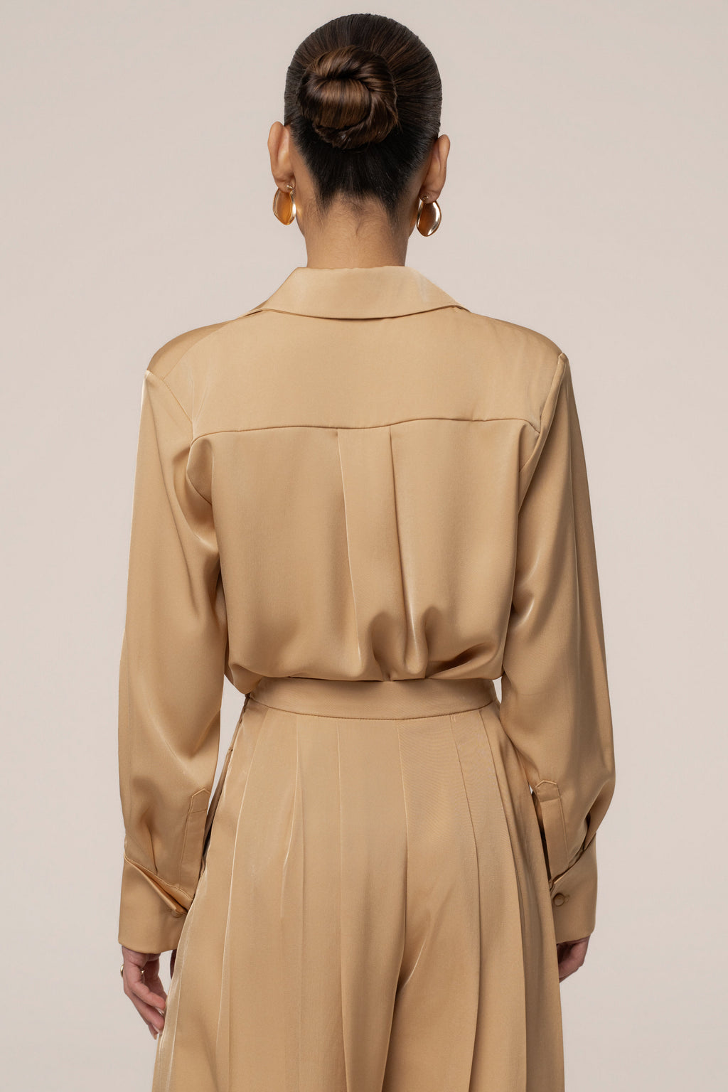 Beige Misty Button Up