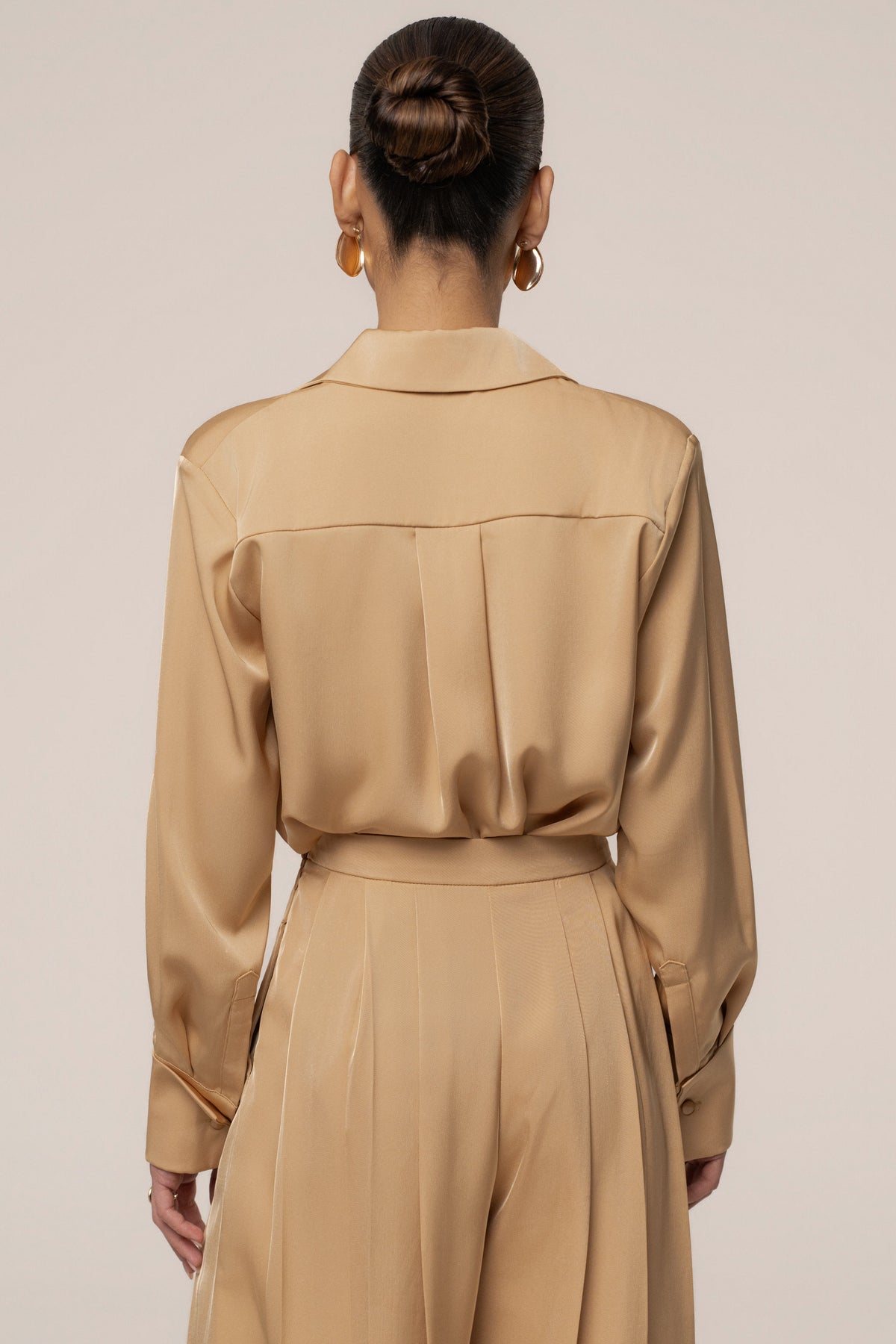 Beige Misty Button Up