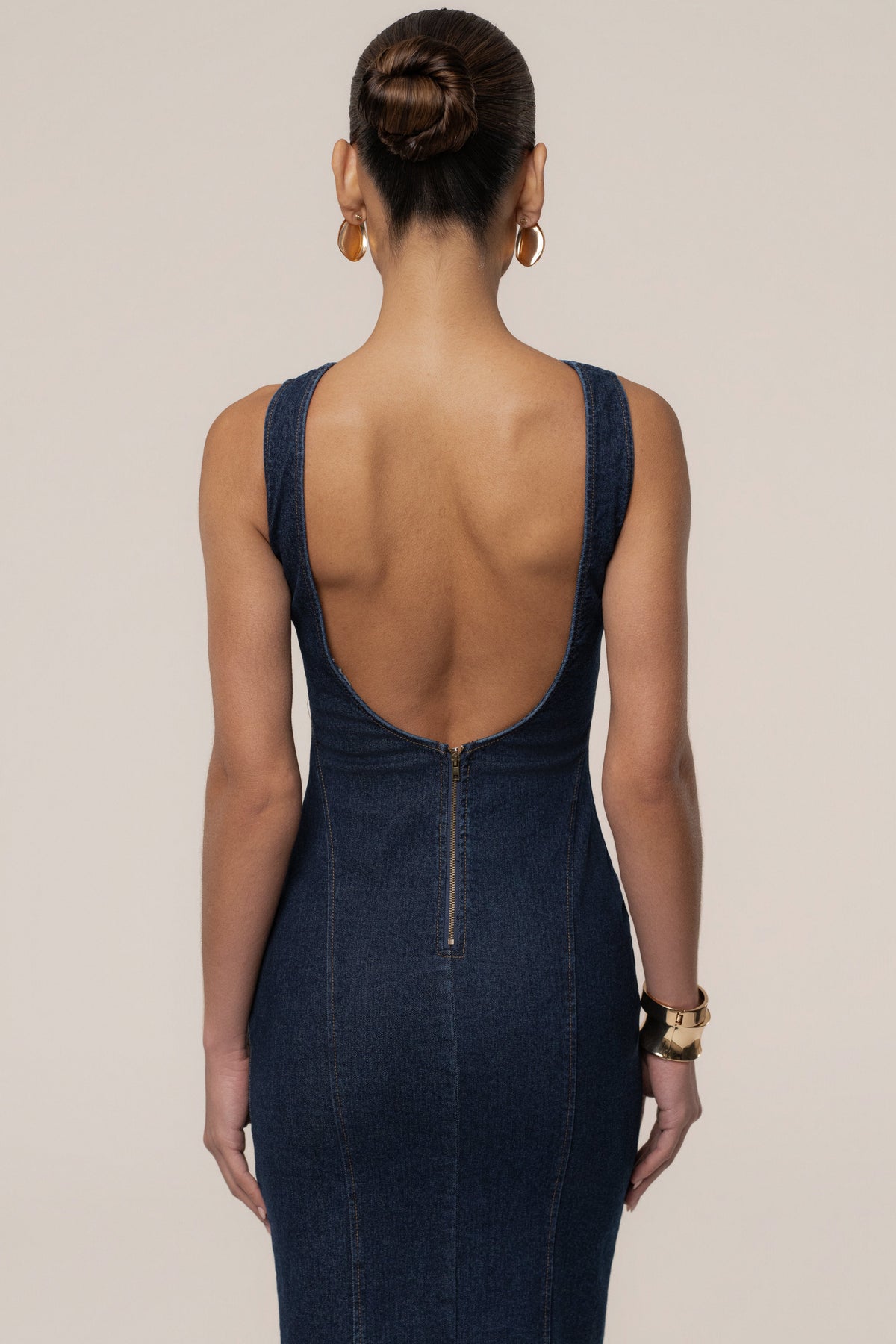 Dark Denim Sculpt Maxi Dress