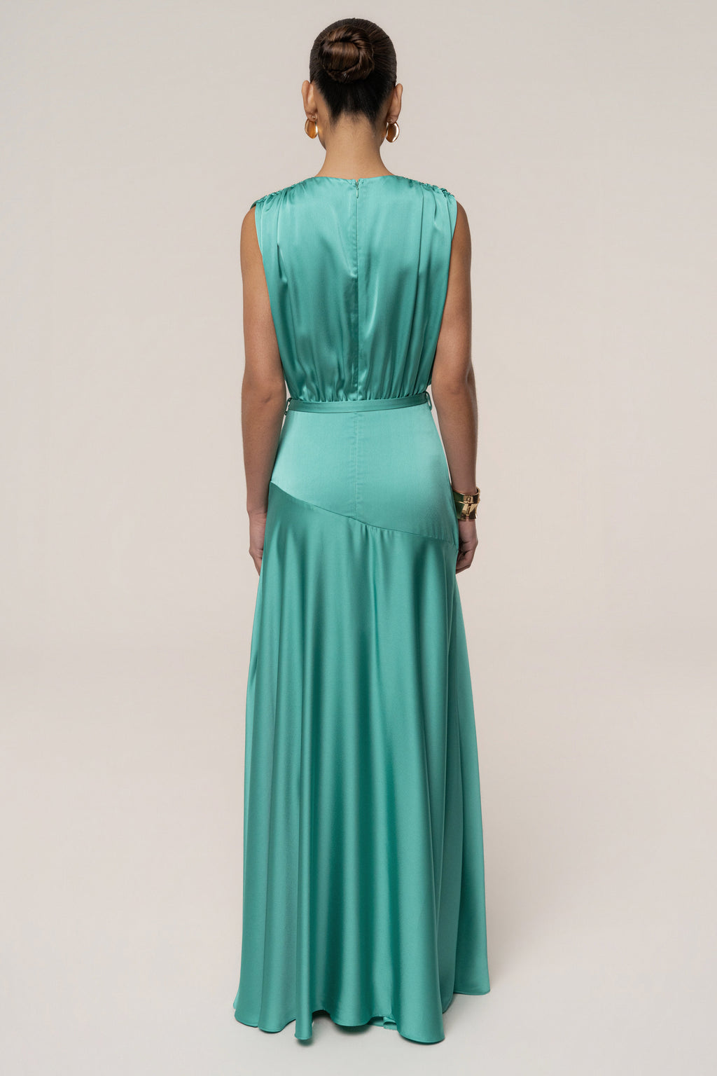 Aqua Amalia Satin Maxi Dress