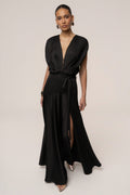 Black Amalia Satin Maxi Dress