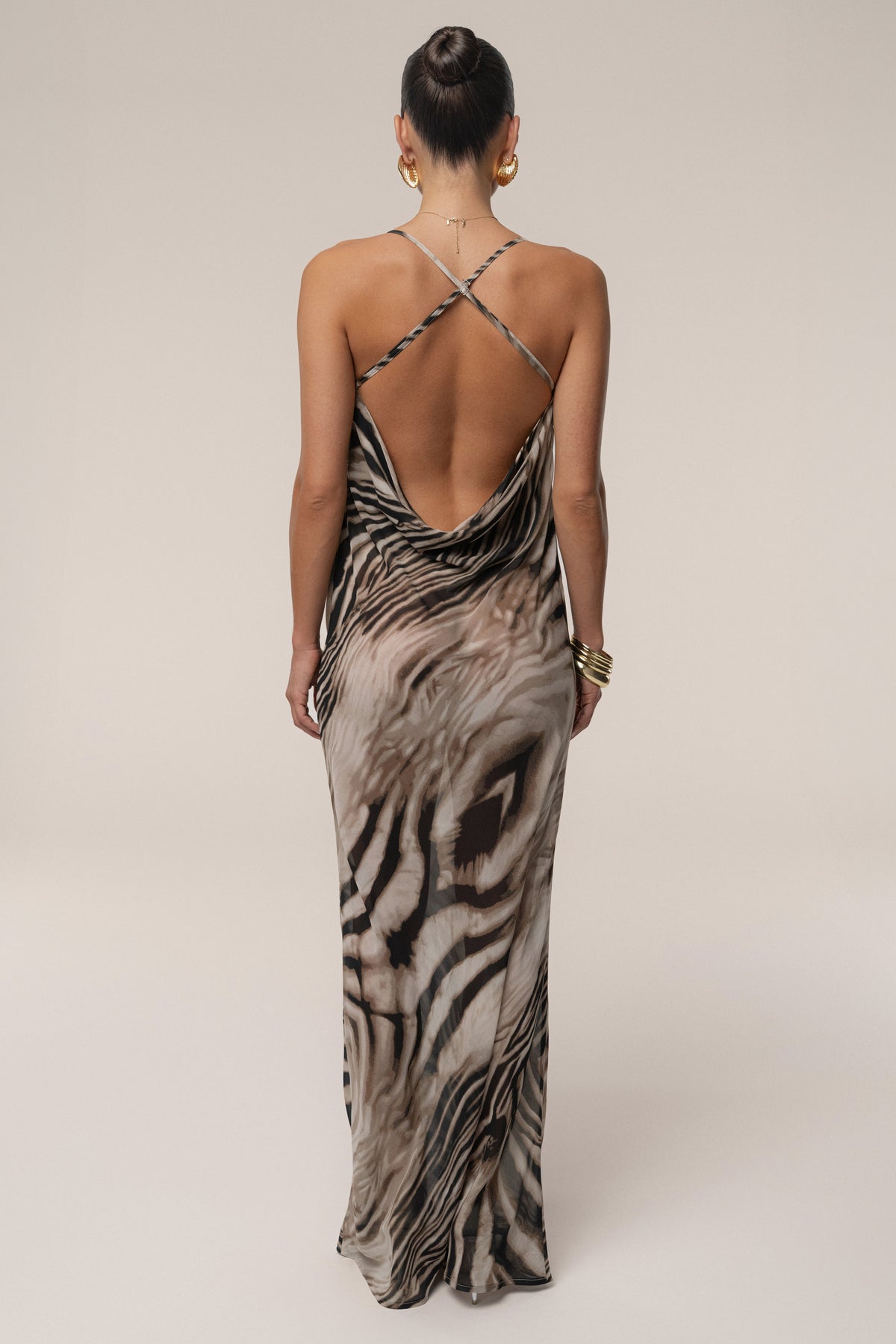 Brown Zebra Print Infinite Journey Maxi Dress