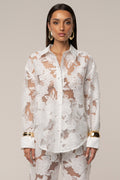 Ivory Organza Floral Blouse