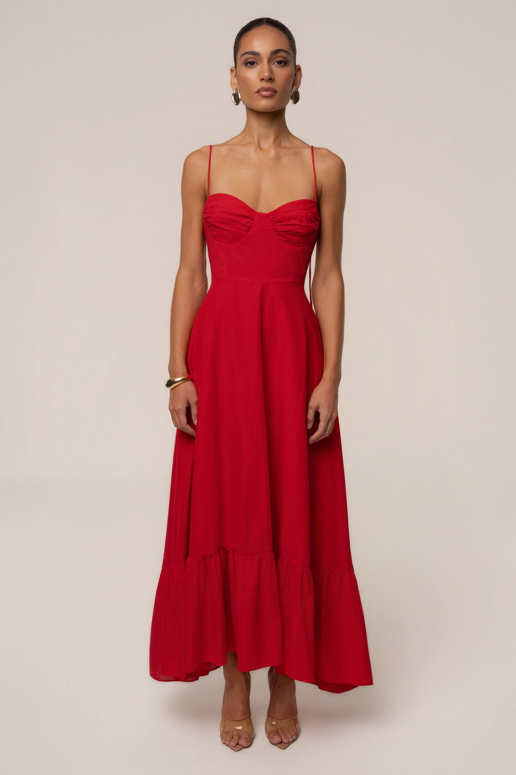 Red Romantic Flow Maxi Dress