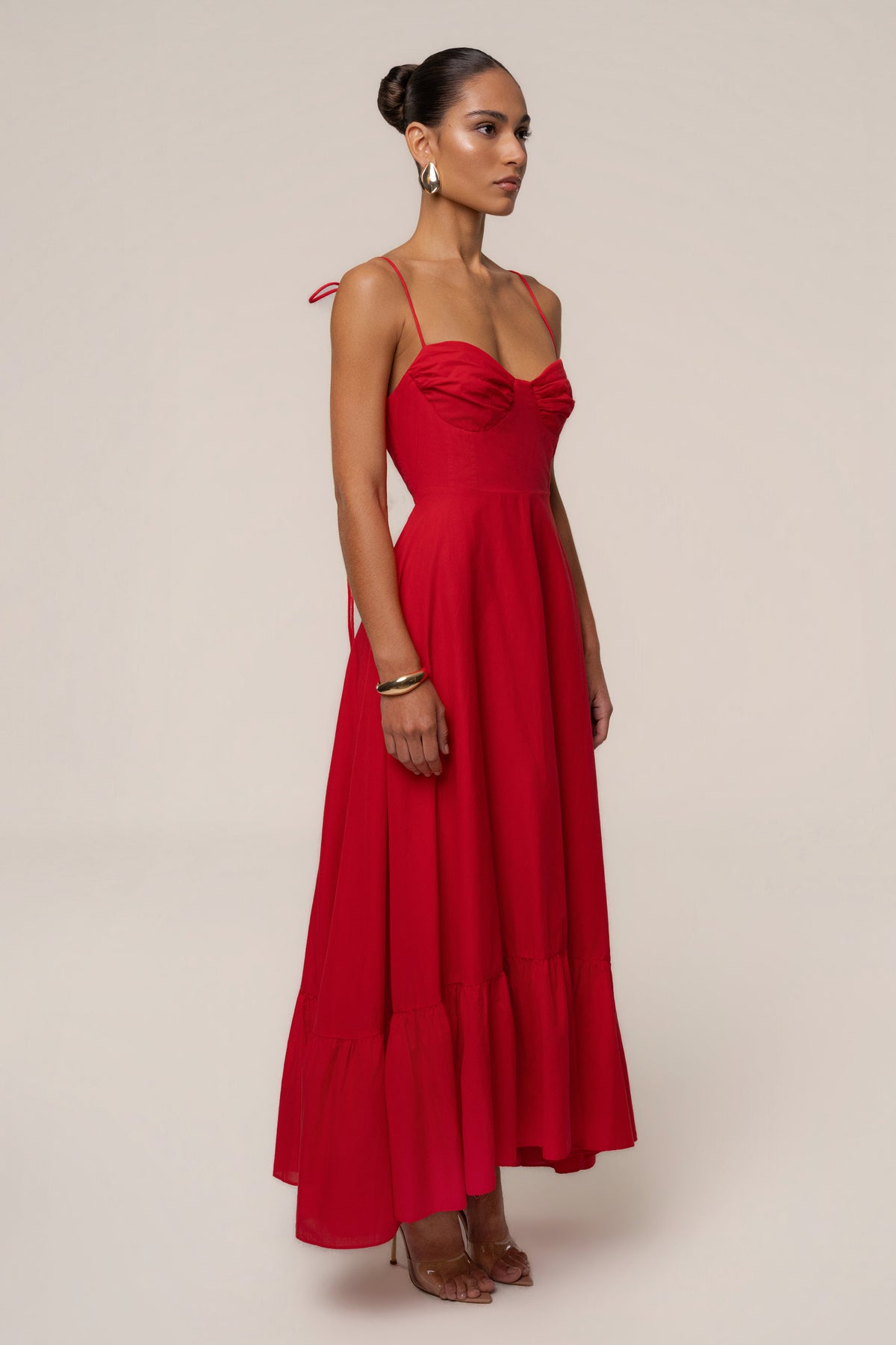 Red Romantic Flow Maxi Dress
