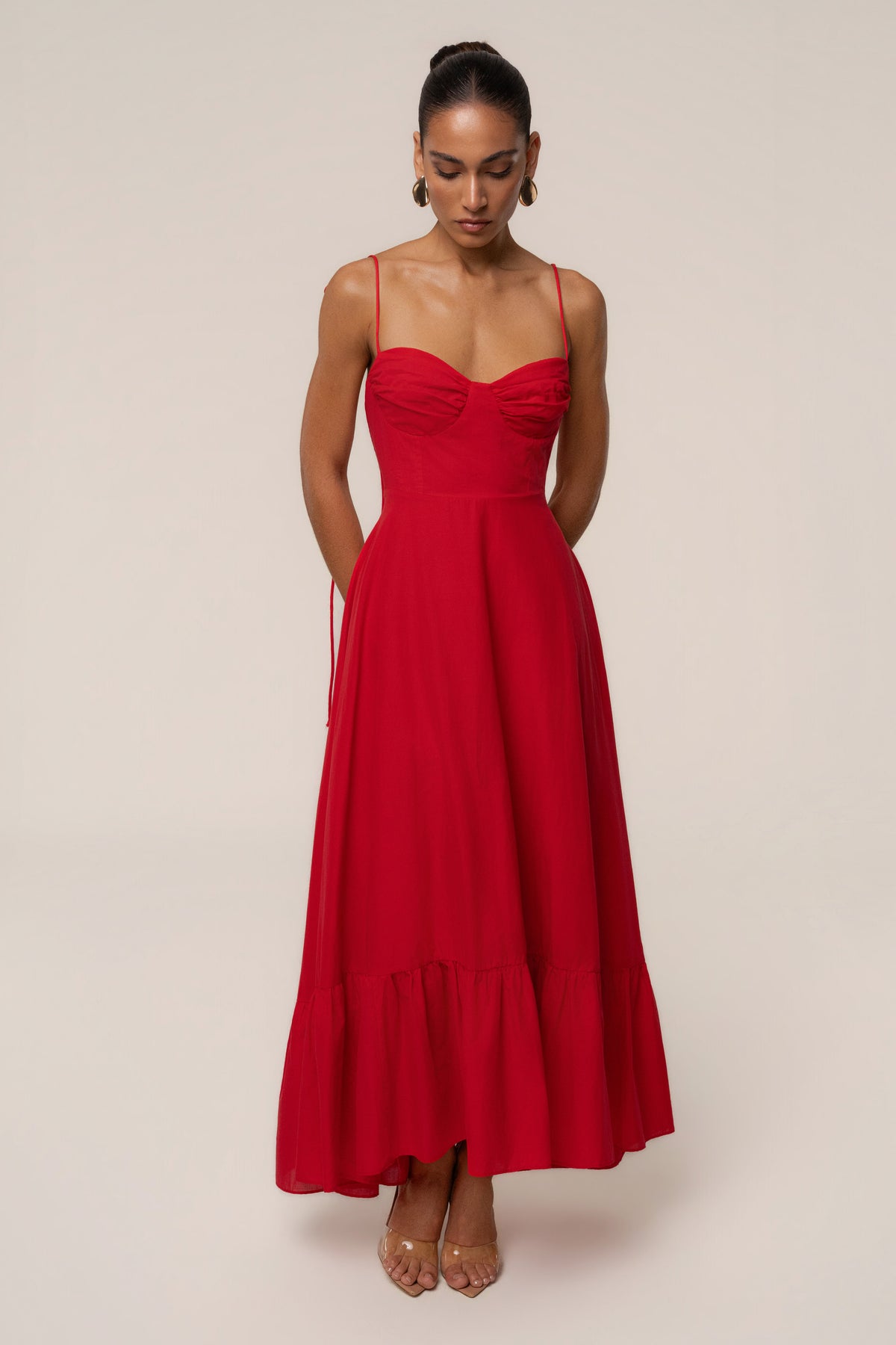 Red Romantic Flow Maxi Dress
