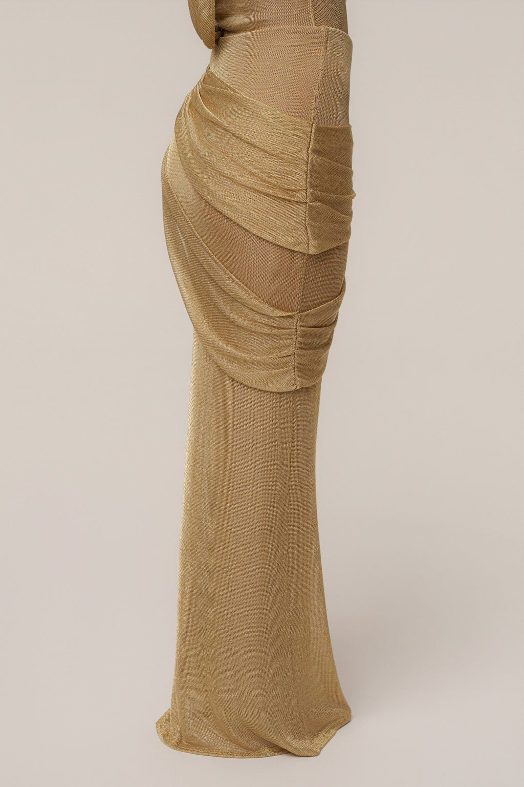 Gold Opulent Metallic Maxi Skirt