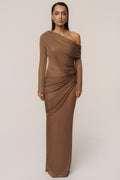 Bronze Opulent Metallic Maxi Skirt