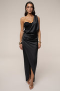 Black Draped Radiance Maxi Dress