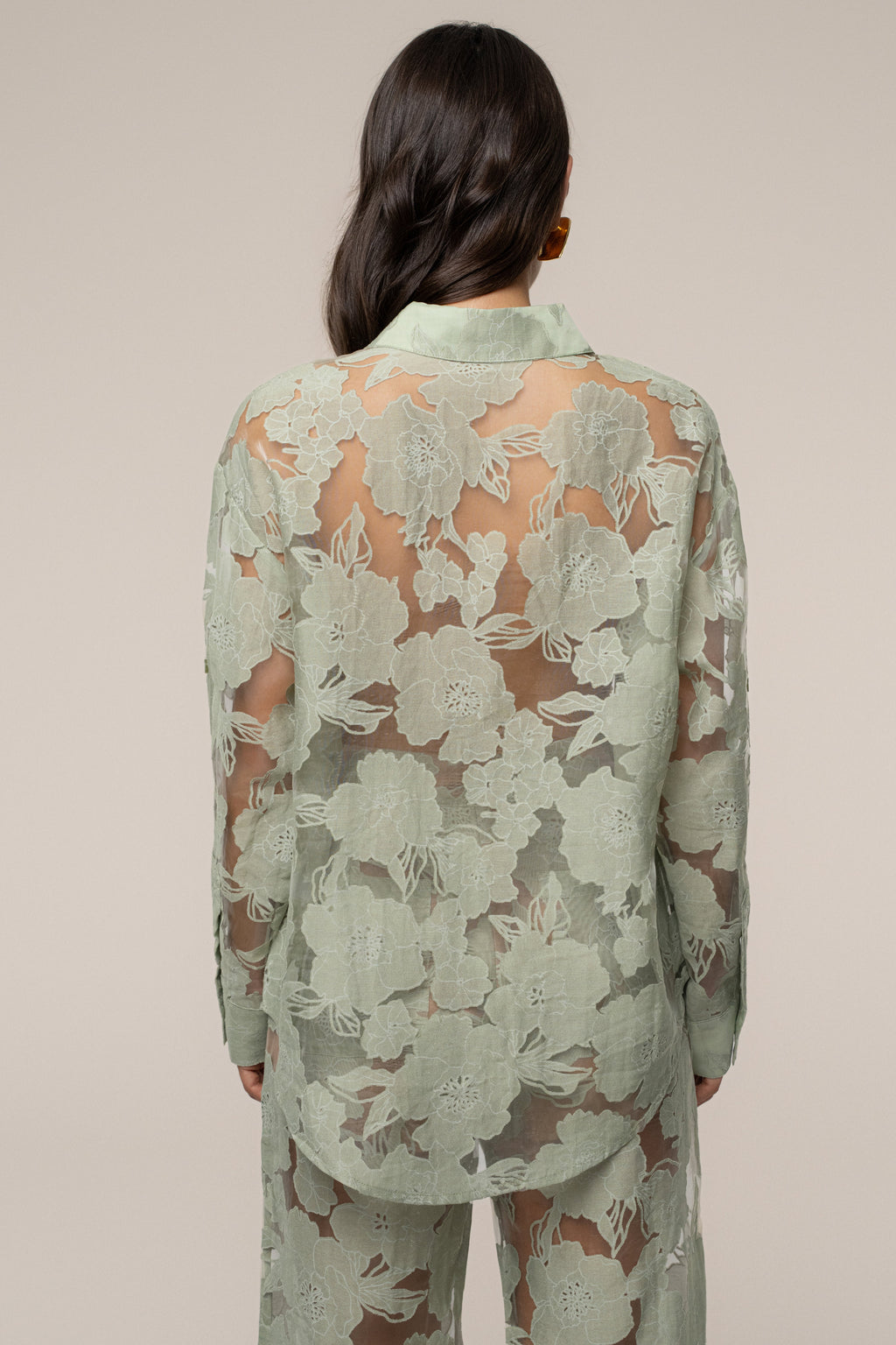 Sage Organza Floral Blouse