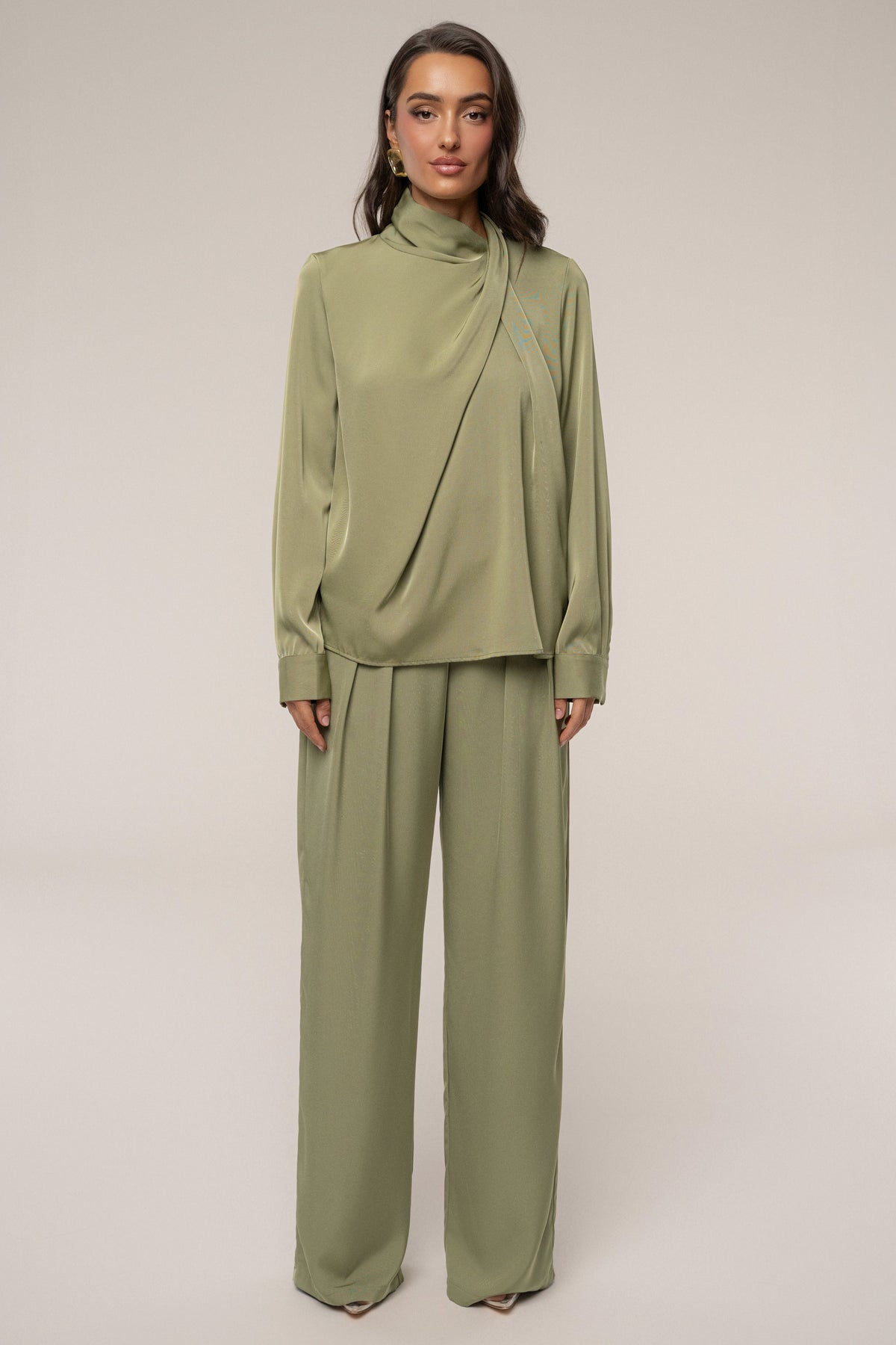 Olive Alexa Satin Blouse