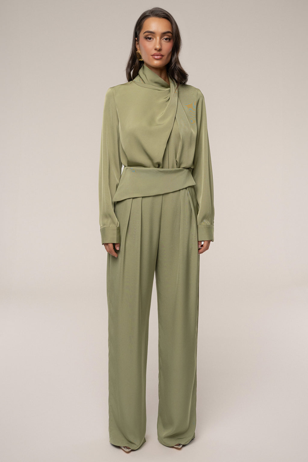 Olive Alexa Satin Blouse