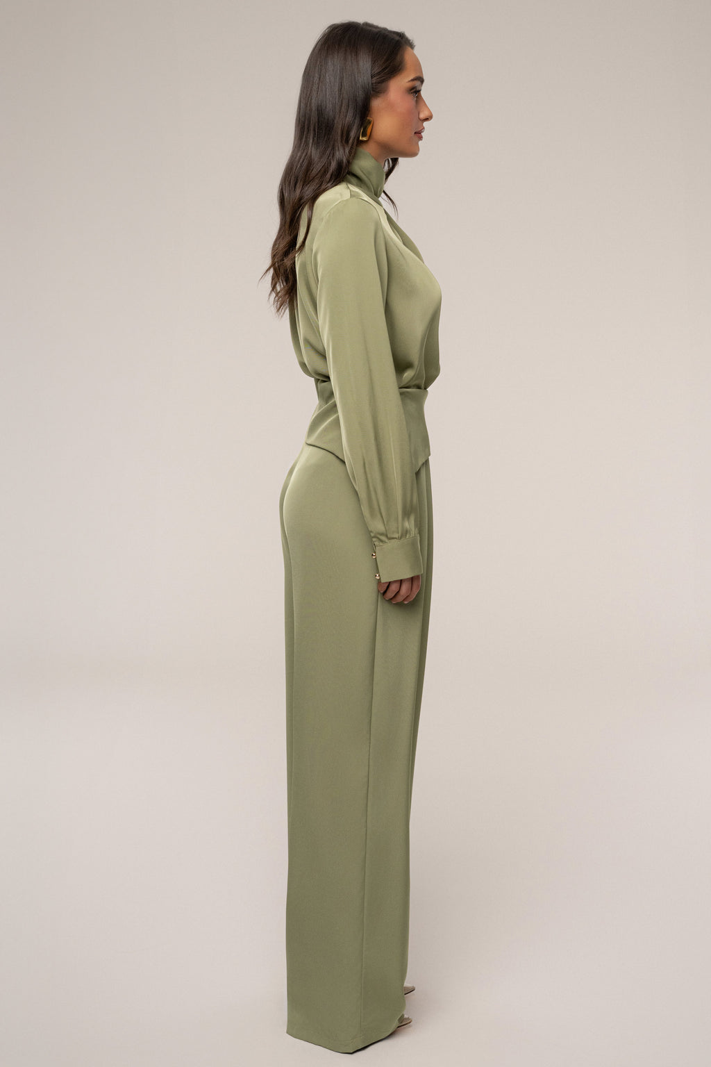 Olive Alexa Satin Blouse