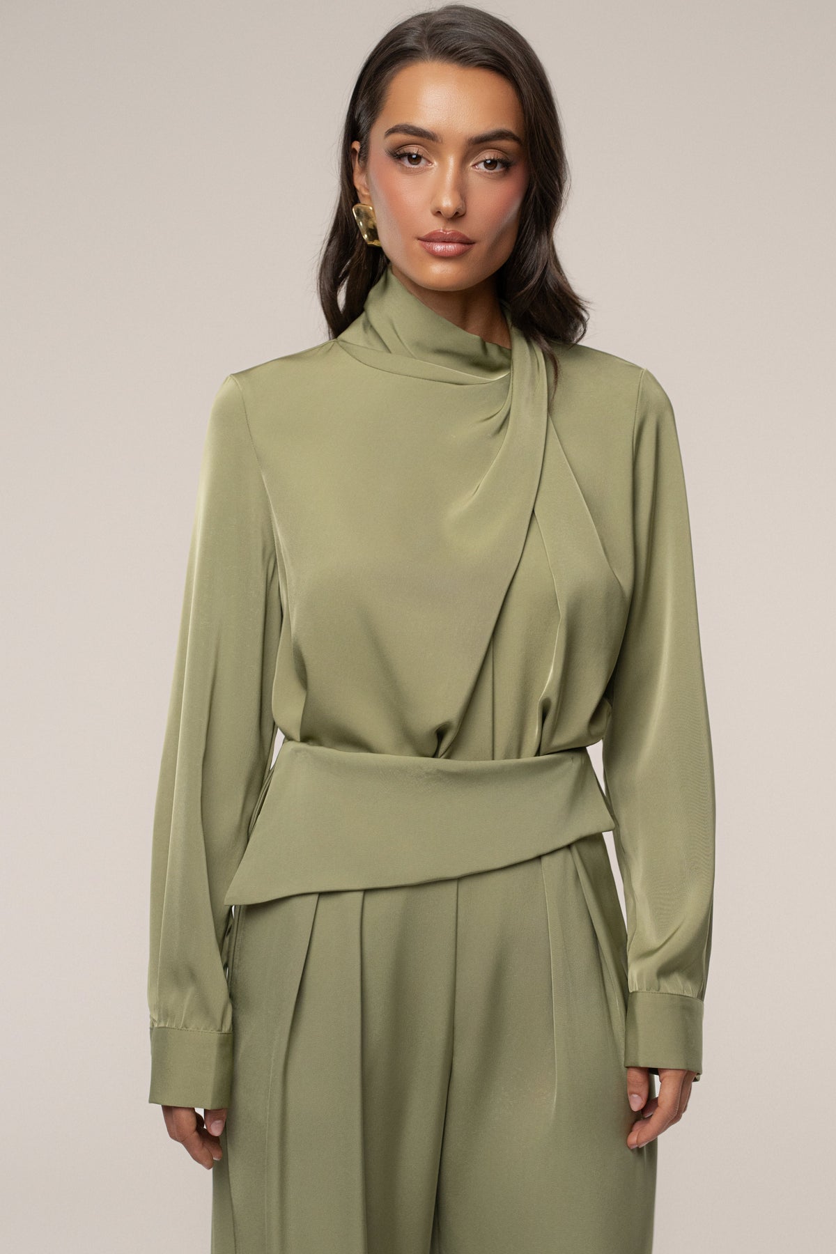 Olive Alexa Satin Blouse
