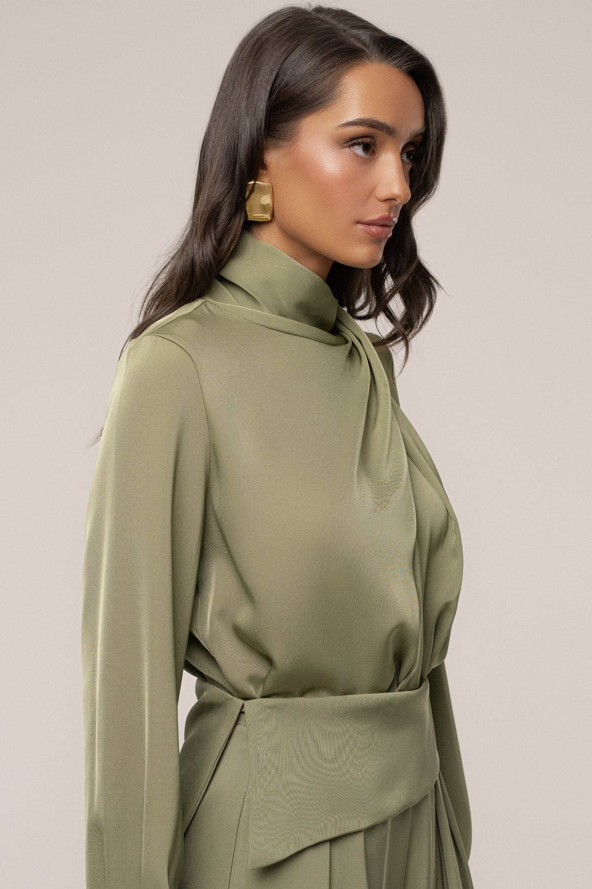 Olive Alexa Satin Blouse