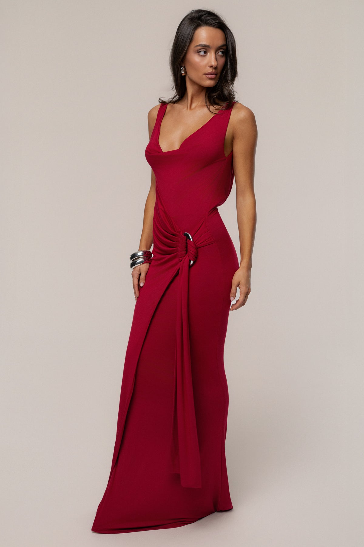 Red Divine State Maxi Dress