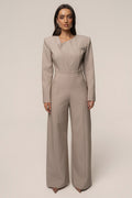 Heather Beige Power Move High Waist Trouser