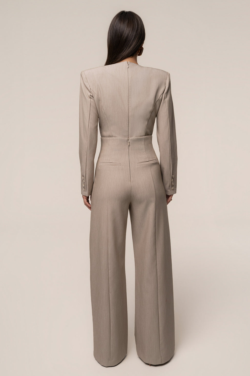 Heather Beige Power Move High Waist Trouser