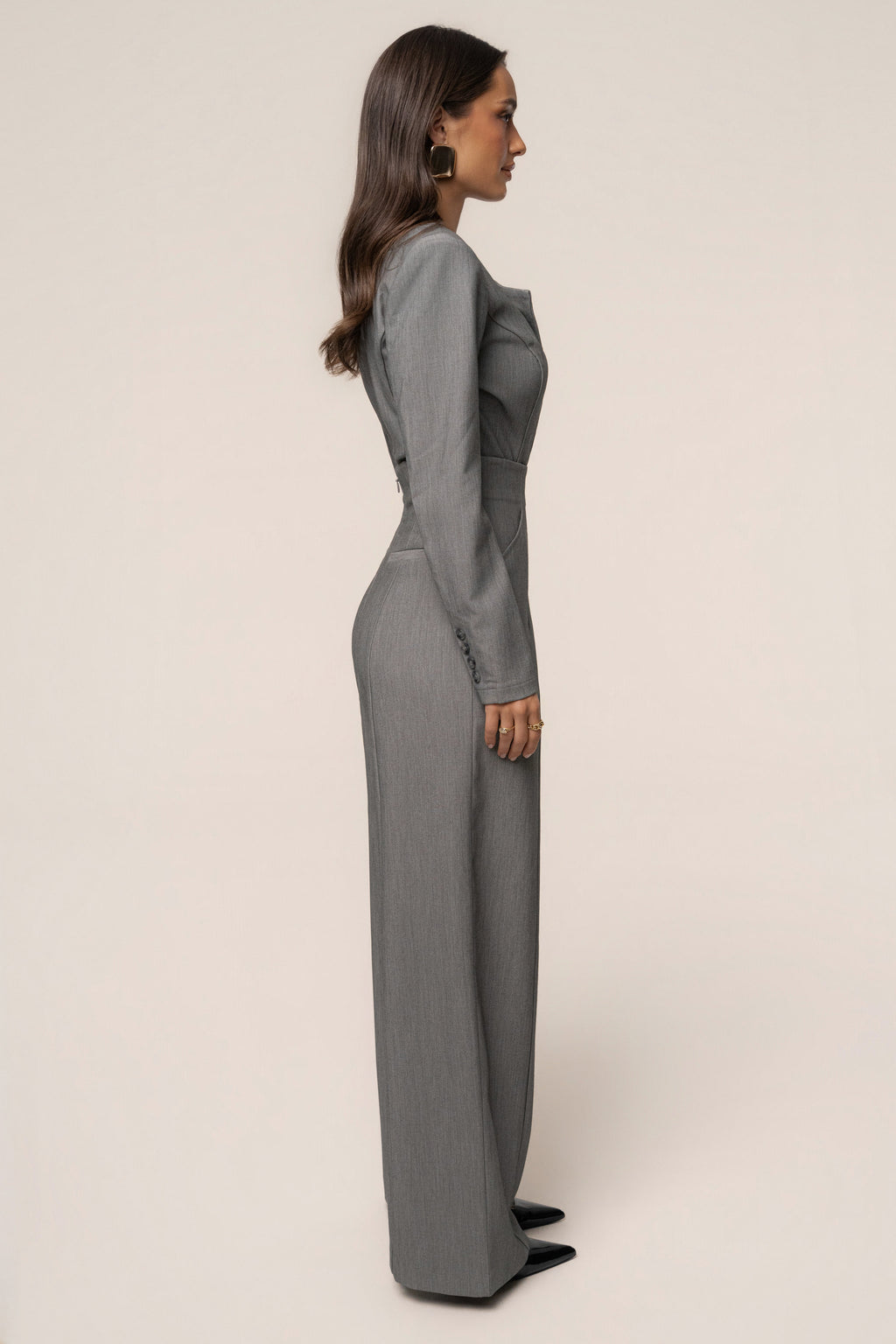 Heather Grey Power Move High Waist Trouser