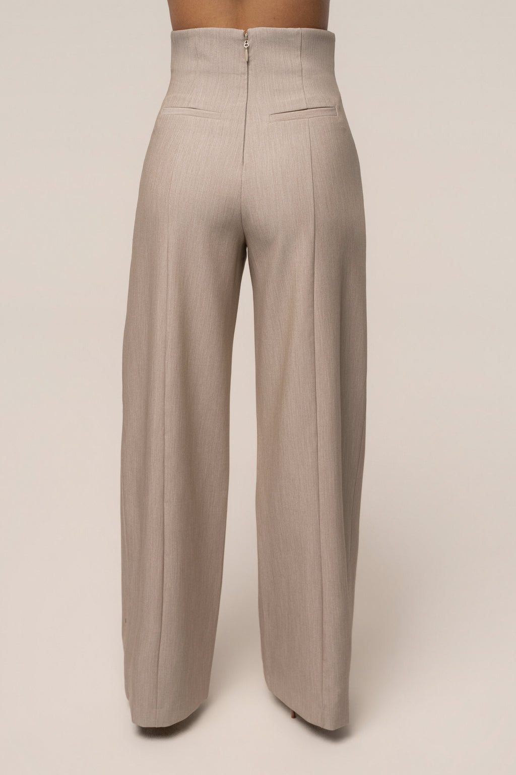 Heather Beige Power Move High Waist Trouser