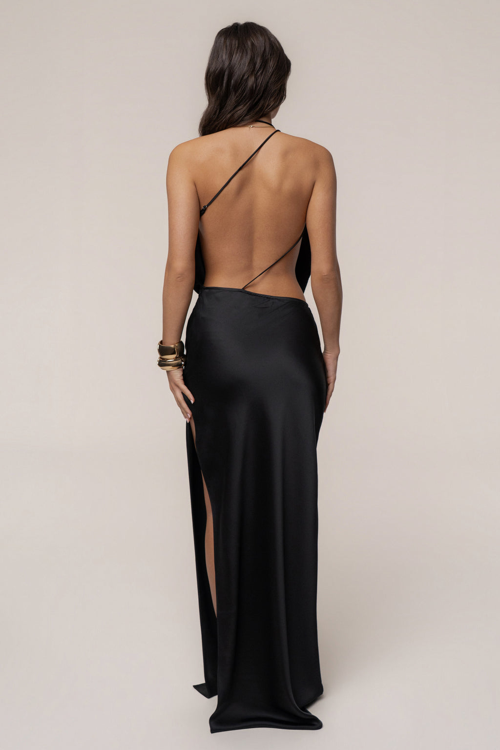 Black Delmara Cowl Maxi Dress