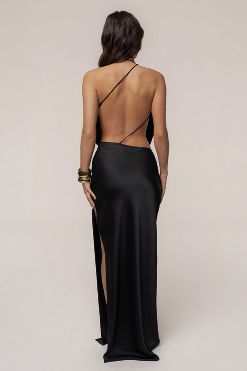 Black Delmara Cowl Maxi Dress