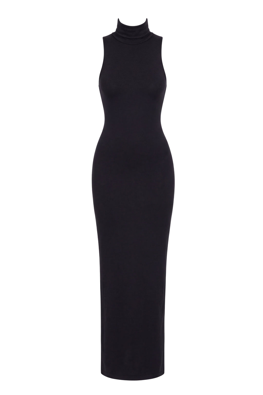 Black Classic Turtleneck Maxi Dress