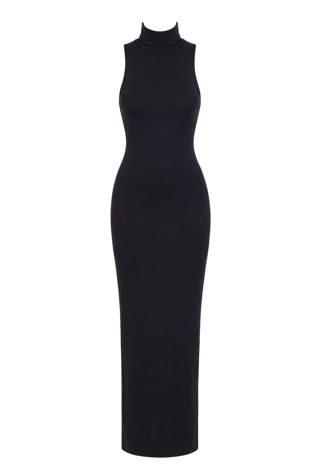 Black Classic Turtleneck Maxi Dress