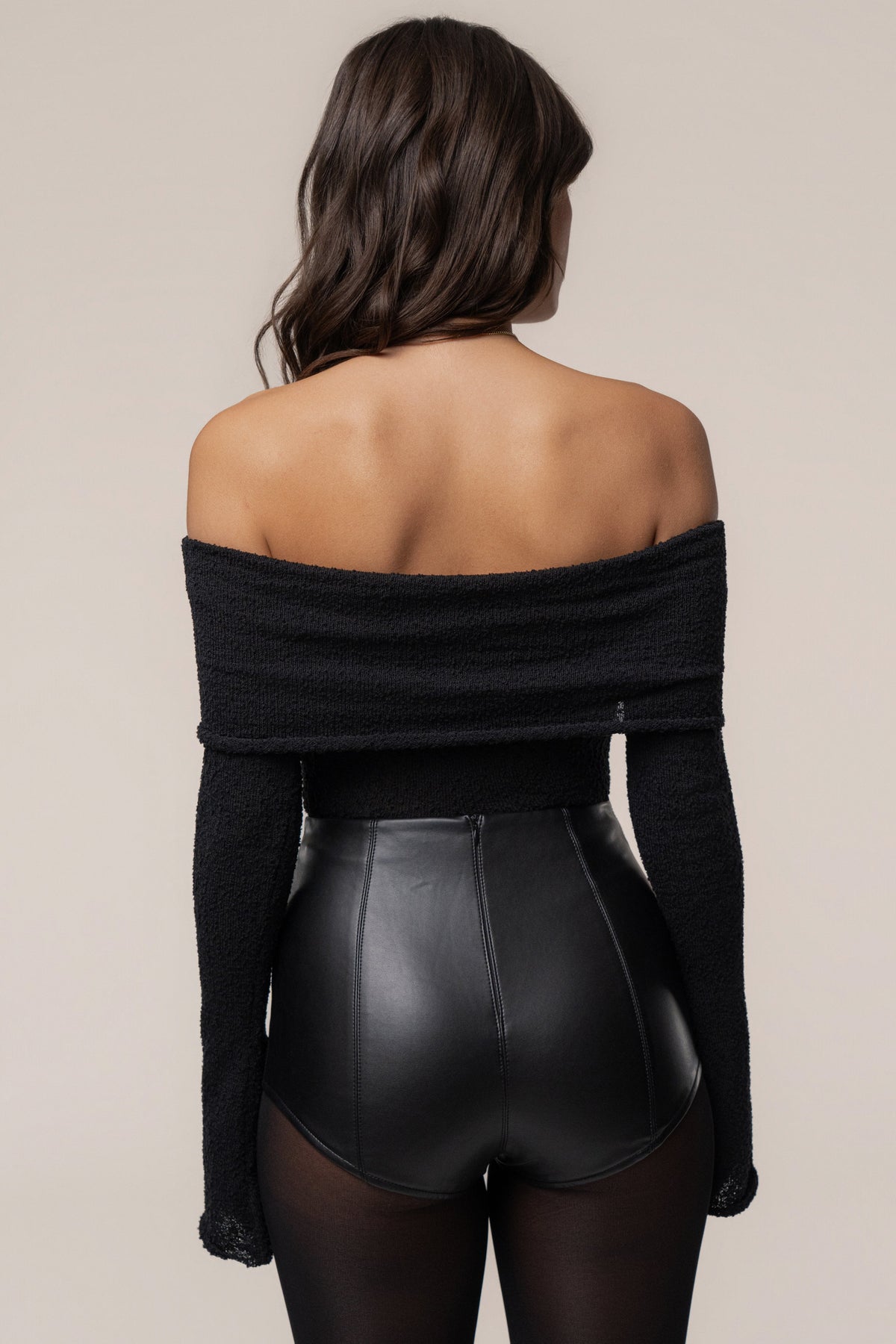 Black Soft Touch Knit Crop Top